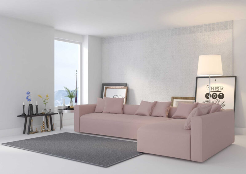 Designerska duża rogówka z funkcją spania Fantom Narożnik rozkładany PRAWY