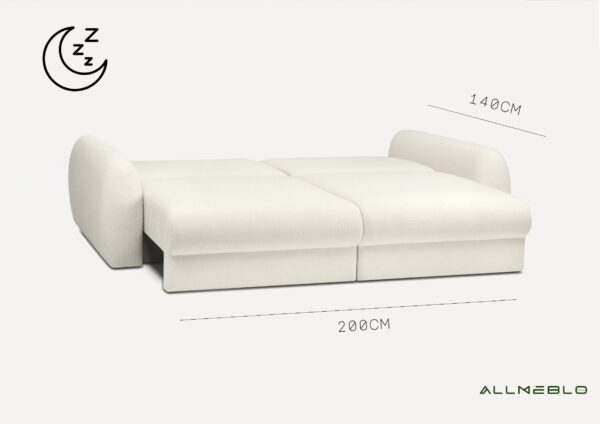 Designerska elegancka mała sofa rozkładana Palla - obrazek 3