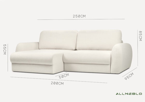 Designerska elegancka mała sofa rozkładana Palla - obrazek 4