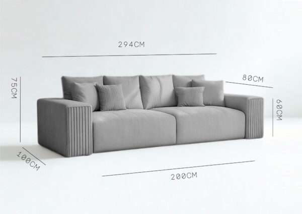 Duża kanapa w stylu loft z funkcją spania PAS - obrazek 4