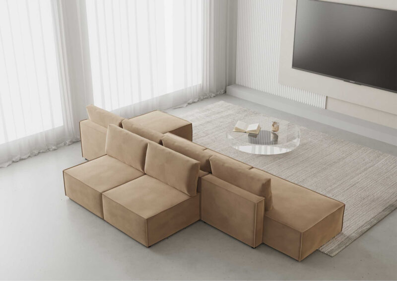 Duży narożnik obustronny modułowy ZAKURA Prawy