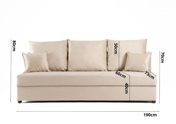 Klasyczna prosta sofa rozkładana Paco - obrazek 4