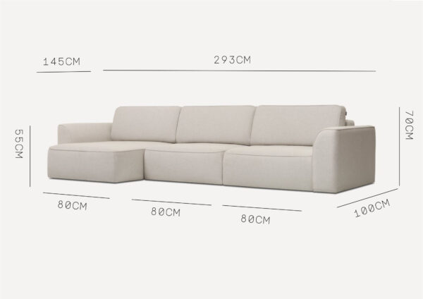 Lewy designerski narożnik rozkładany w stylu loft KOMA - obrazek 4