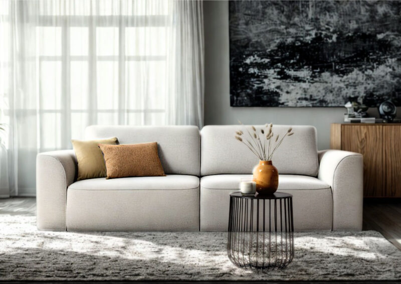 Loftowa elegancka mała sofa rozkładana Koma