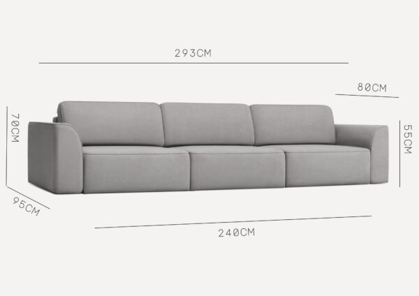 Loftowa designerska duża sofa rozkładana Koma - obrazek 4