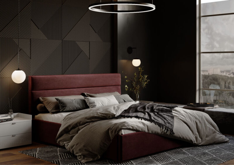 Łóżko tapicerowane KAZAR 160x200cm zagłówek dzielony