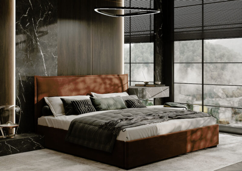 Łóżko tapicerowane Letto 120x200cm zagłówek przeszywany