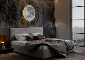 Łóżko tapicerowane MOON 140x200cm zagłówek gładki