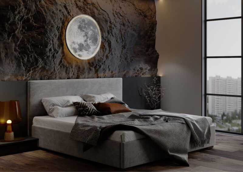 Łóżko tapicerowane MOON 160x200cm zagłówek gładki