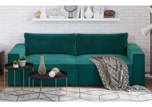 Mała loftowa sofa rozkładana SENS 2 szew angielski