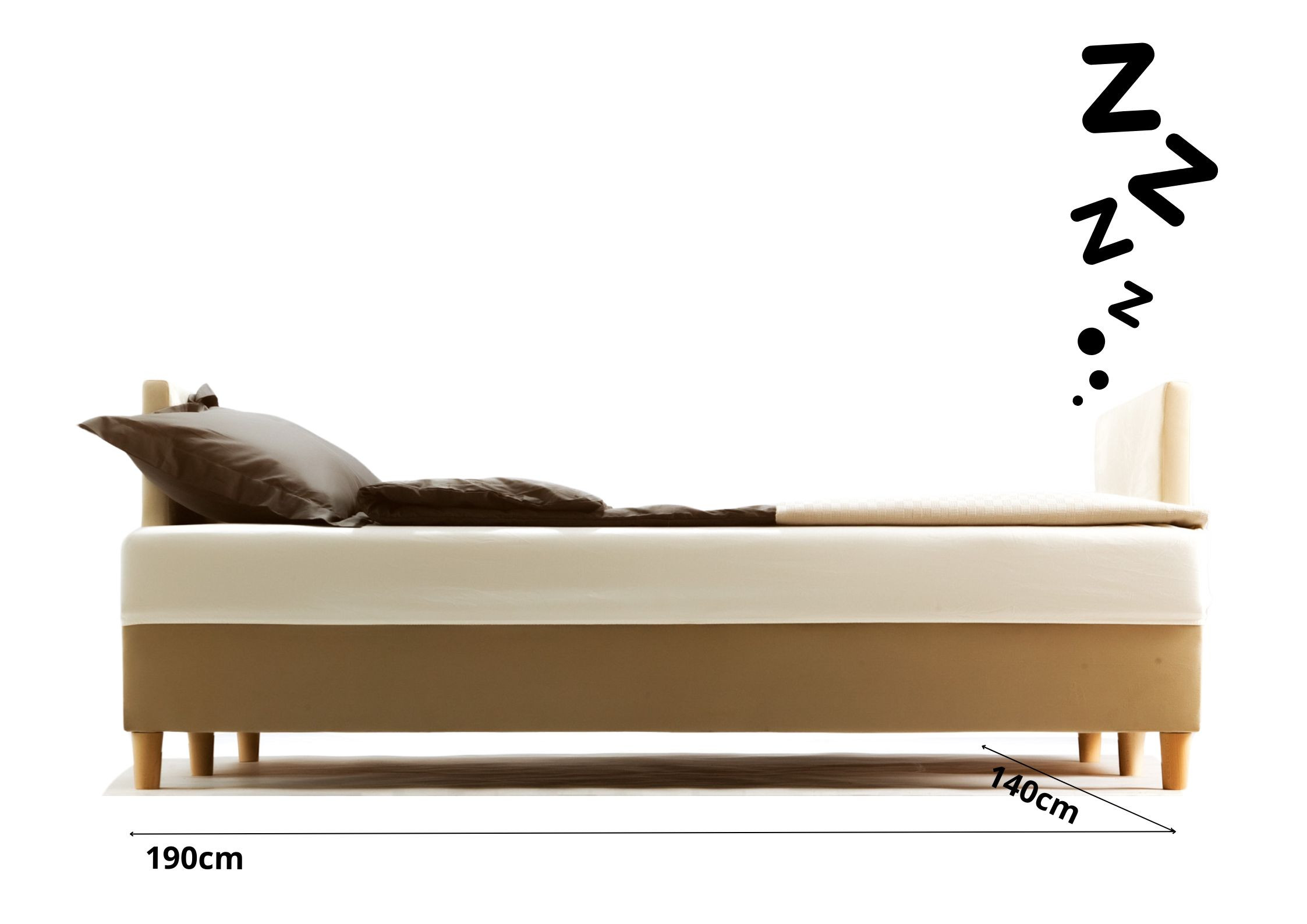 Mała sofa z funkcją spania SECCO na drewnianych nogach - obrazek 3