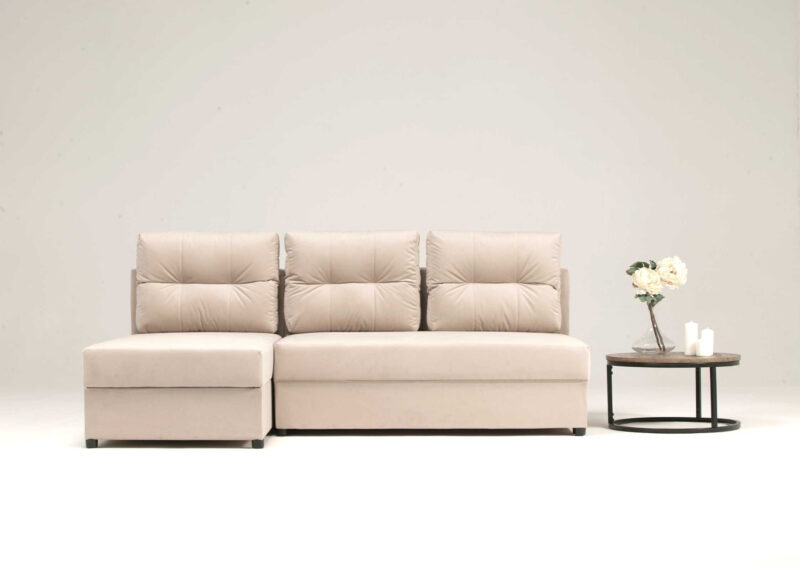 Mały narożnik rozkładany SKANDI w stylu skandynawskim