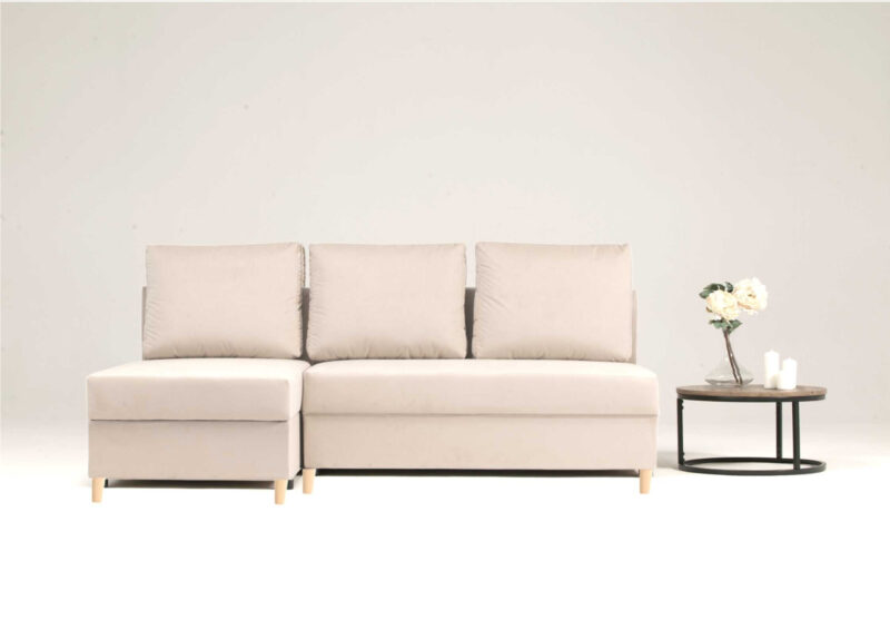 Mały narożnik w stylu skandynawski z funkcją spania ONYX