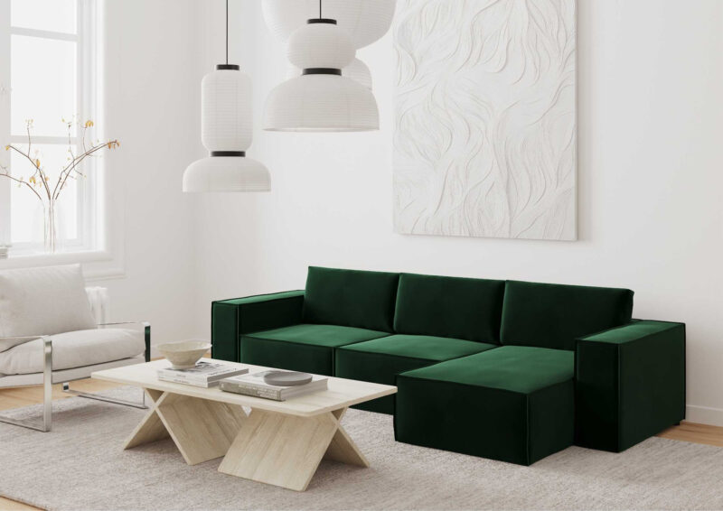 Narożnik modułowy z funkcją spania KATEI PRAWY