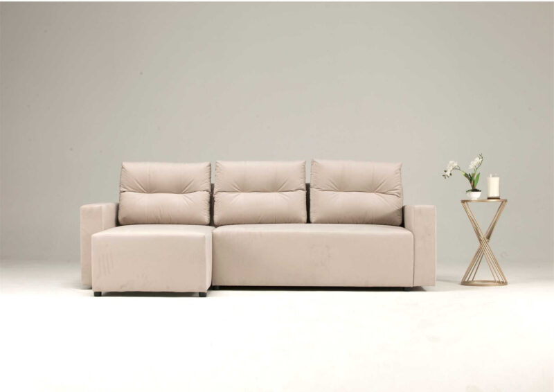 Narożnik rozkładany z pikowanymi poduszkami BONO