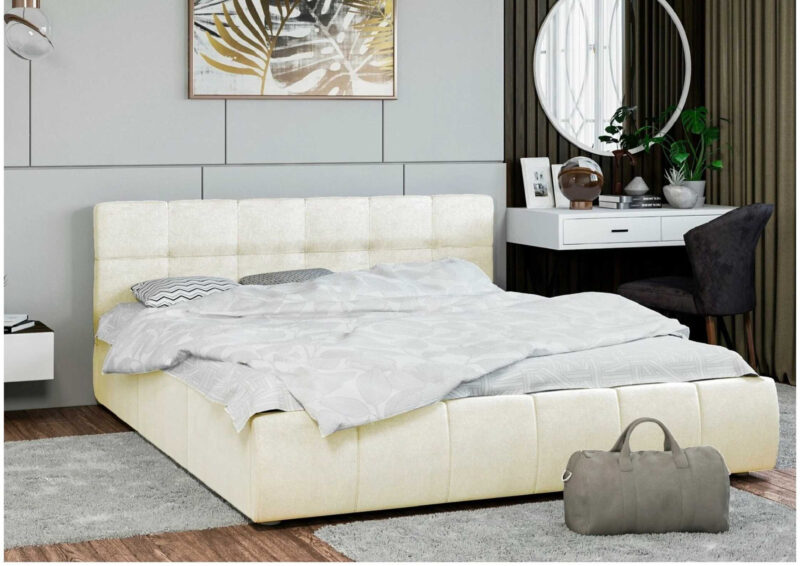 Pikowane ekskluzywne łóżko tapicerowane Magma 140x200