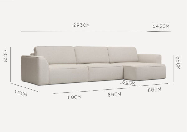 Prawy designerski narożnik rozkładany w stylu loft KOMA - obrazek 4