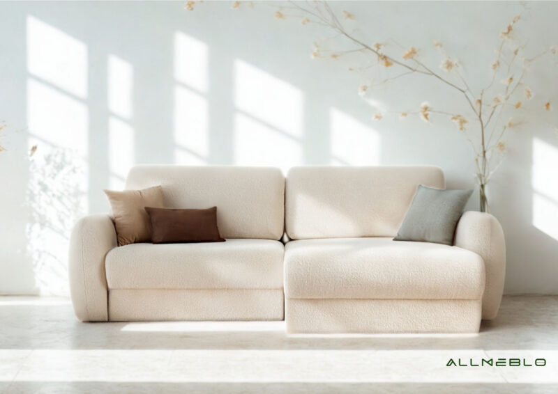 Prawy mały narożnik z funkcją spania Palla- konfiguracja