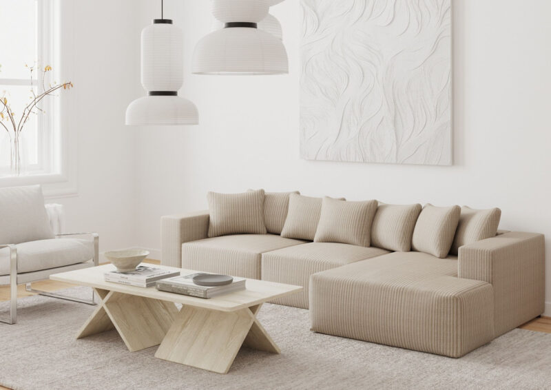 Prawy narożnik w stylu loft rozkładany ZEN