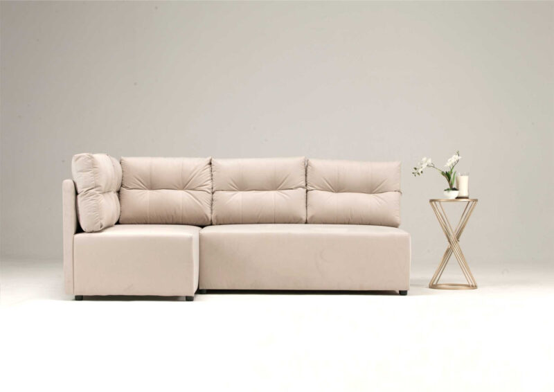 Rogówka rozkładana welurowa z pikowanymi poduszkami MONO