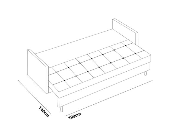 Skandynawska sofa otwierana do spania PREGO - obrazek 2