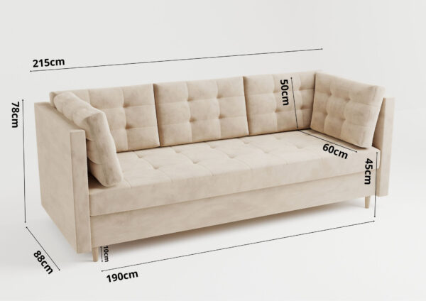 Skandynawska sofa otwierana do spania PREGO - obrazek 4