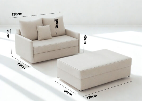 SOFA ARKADIA 2 ST z Funkcją Spania pufa zestaw - obrazek 4