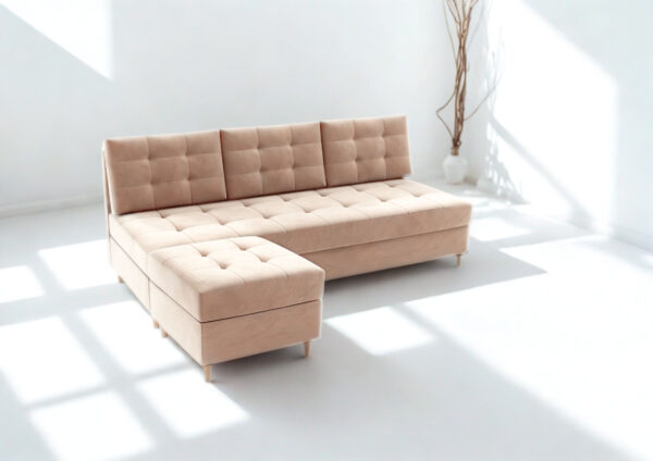 Zestaw sofa rozkładana z pufą Pero 190cm Sofonarożnik 190cm - obrazek 5